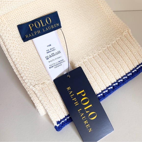 Hold Ralph Lauren polo bear embroidered scarf 100% cotton - Picture 5 of 14